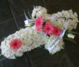 Cross shaped wreath - send personalized funeral flowers in the Cape Town area
